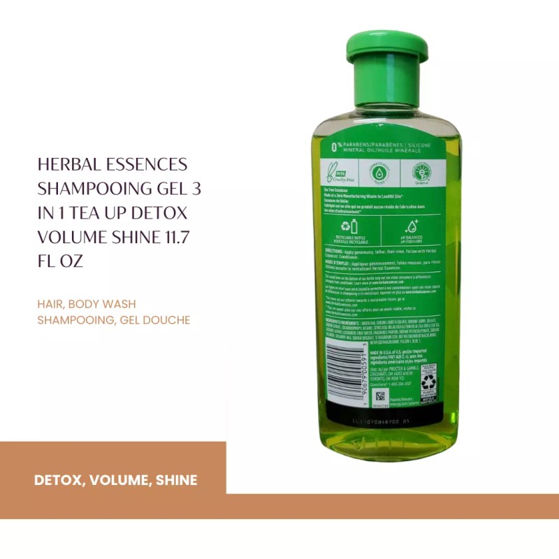 Herbal Essences Tea Up Detox Shampoo Gel: Revitalizing 3-In-1 Formula