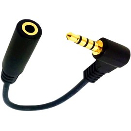 FENGHAISHUN 3.5mm 4 Pole Stereo TRRS Audio Adapter Cable Male to 3.5mm Female Aux Cord 90 Degree Angle Audio Cable Headset Extension Cable Support Mic 12 inch/30cm
