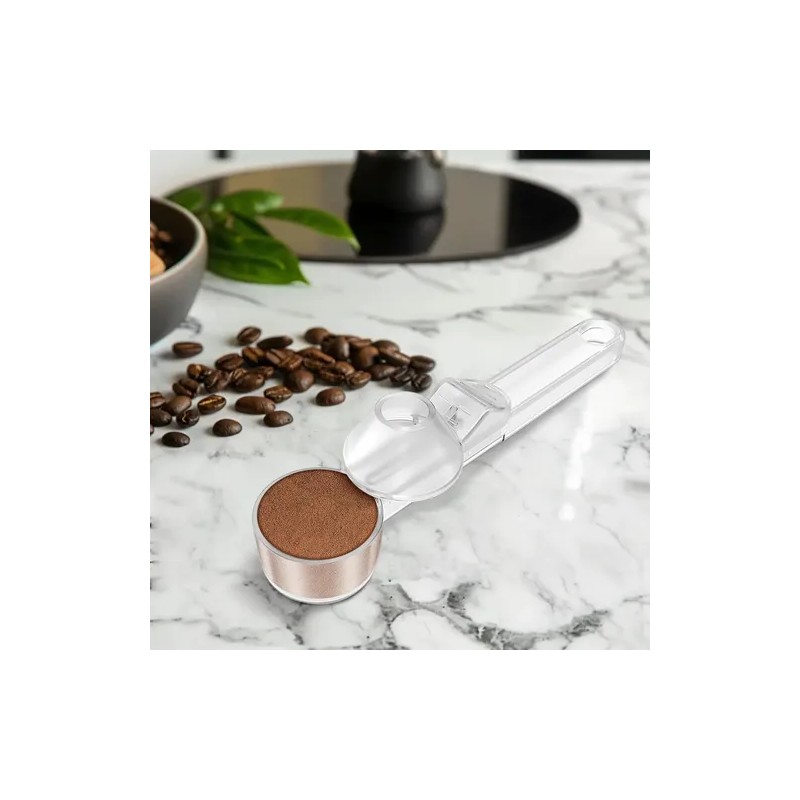 Cuchara Medidora Dosificadora Café Proteína Embudo Nivelador Transparente