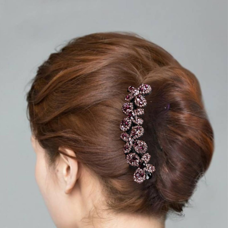 EZ PEACH Rhinestone Hair Comb DE Yaii Winding Rakuchin Kantan