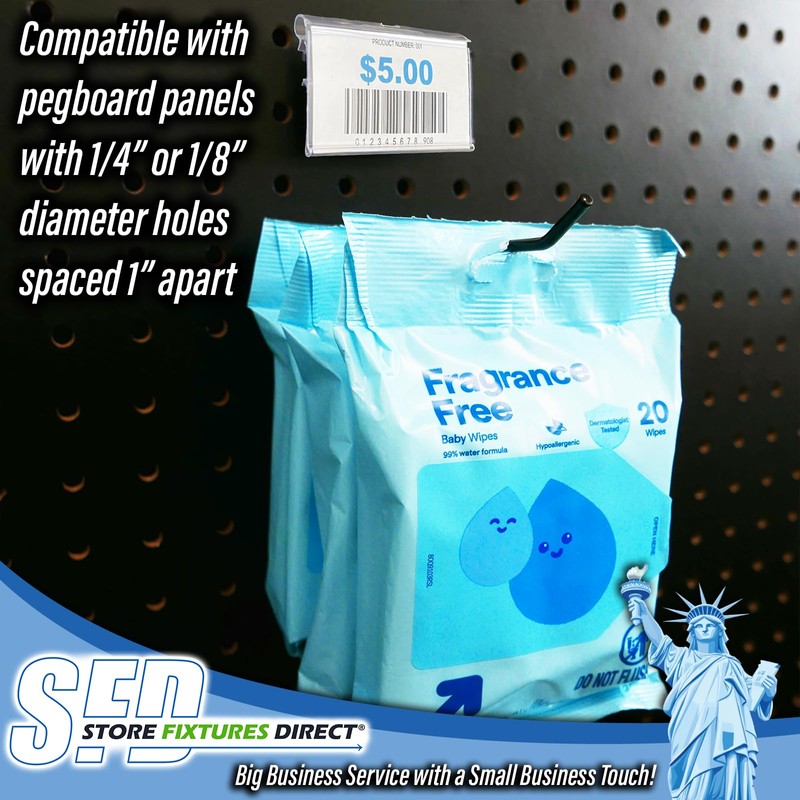 STORE FIXTURES DIRECT Pegboard Label Holder, Scannable UPC Ticket Display