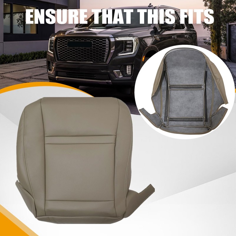 NLQR Front Driver Side Bottom Replacement Seat Cover Tan Microfiber