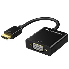 Cable Matters Unidirectional HDMI to VGA Adapter, VGA to HDMI Converter, Black