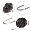 mookaitedecor Set of 4 Black Obsidian S-Shaped Shower Curtain Hooks,