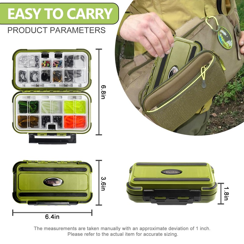 Leeko 221-Piece Fishing Accessories Fishing Lure Set, Waterproof Fishing Box