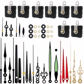 AOUZOVLI 8 Sets Uhrwerk für Wanduhr Lautlos Quarz Uhrwerk zum Selbsteinbau mit Zeiger, (13/16/18/20/22 Mm) 5 Verschiedenen Schaftlängen Quarz Uhrwerk Mechanismus Ersatzteile für DIY Wanduhr Reparatur