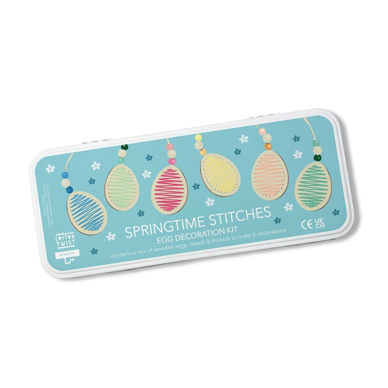 COTTON TWIST Kids Springtime Stitches Egg Decoration Kit - Hanging