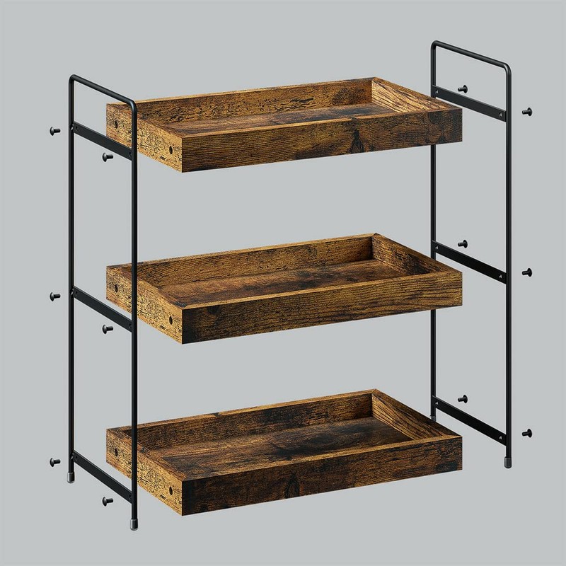 SANRETAHO Bathroom Counter Organizer, 3-Tier Wood Spice Rack Organizer for