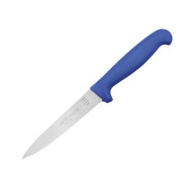 Light 'n' Mighty Kitchen Utiltity Knife - 4.75-Inch Serrated Blade - Stainless Steel Kitchen Knife, Blue - Dairy.