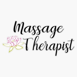 Massage Therapist with Lotus Flower Vinyl Waterproof Sticker Decal Car Laptop Wall Window Bumper Sticker 5"