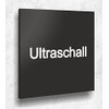 Door Sign Ultrasonic Sign Black Matt UV Print 12 x