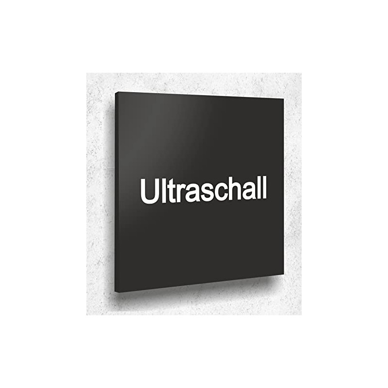 Door Sign Ultrasonic Sign Black Matt UV Print 12 x