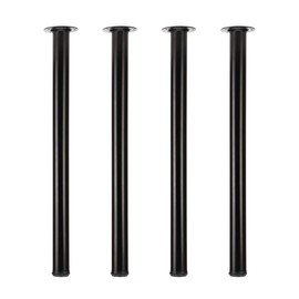 QLLY 30 inch Adjustable Tall Metal Desk Legs, Office Table Furniture Leg Set, Set of 4 (30 inch, Black)