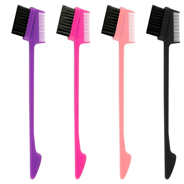 Bojueshaw 4pcs Hair Edge Brush,2 in 1 Hair Edge Control