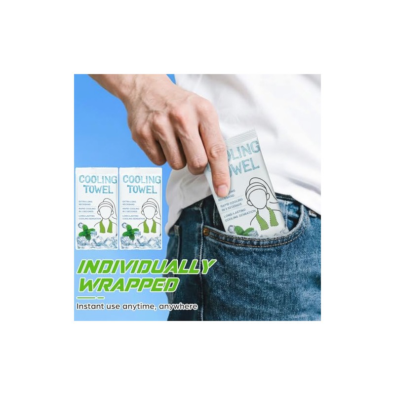25 Count Extra Large Disposable Cooling Towels for Sports &