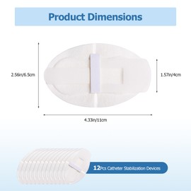 12 Pack Foley Catheter Stabilization Device, Self Adhesive Catheter Tube Urinary Leg Bag Holder Sticker, Catheter Supplies for PEG/G/Feeding Tube Holder