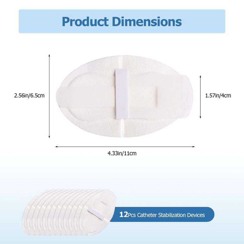 12 Pack Foley Catheter Stabilization Device, Self Adhesive Catheter Tube