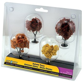 SceneARama Autumn Trees, 2-Inch To 3-Inch, 4/Pack