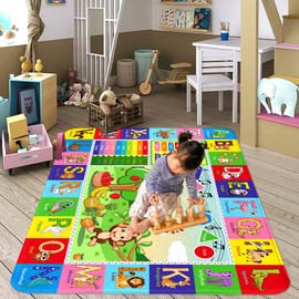 ABC Carpet, Kids Carpet 5x7 FT, ABC Alphabet Mat, Fun Game Area Rug for Kids Bedroom, Kids Educational Rug for Room, Living Room, Nursery Room, Toddler Classroom Decor