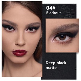 FeiCuiYun Deep Dark Black Matte Monochrome Cream Eye shadows Palette, Mini Single Pressed Eyeshadow Makeup Palette, Natural Pigmented Waterproof Sombras Para Ojos, Talc, Paraben & Cruelty Free, 04