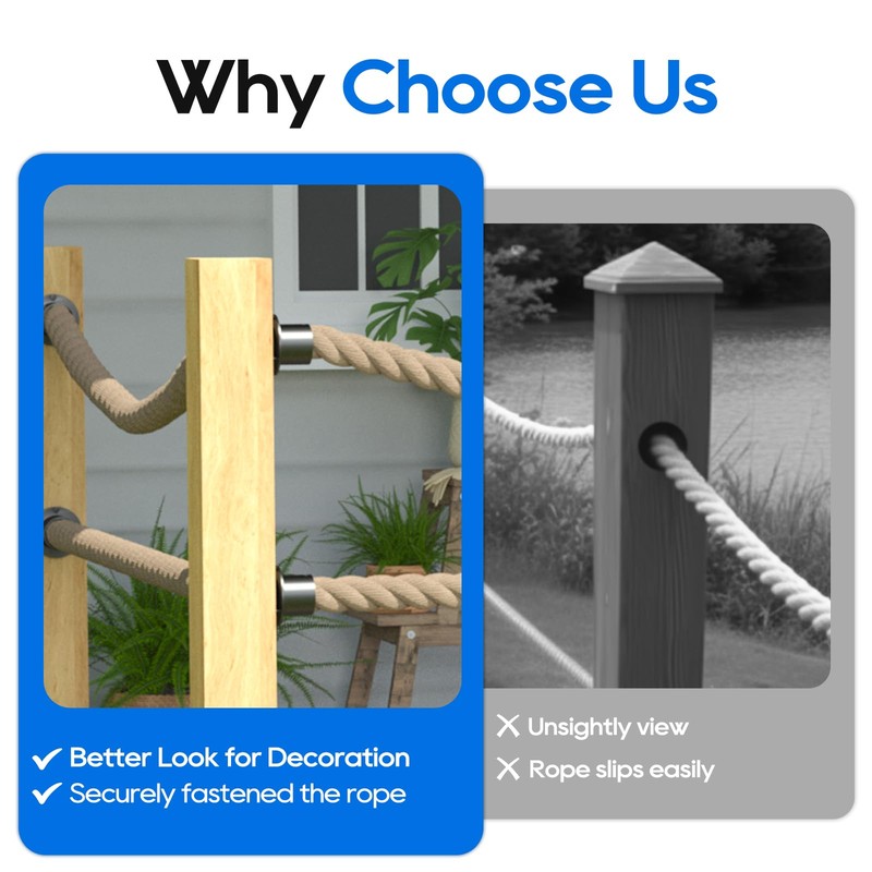 4 Packs 2inch Black Rope End Snap with Cross Screw