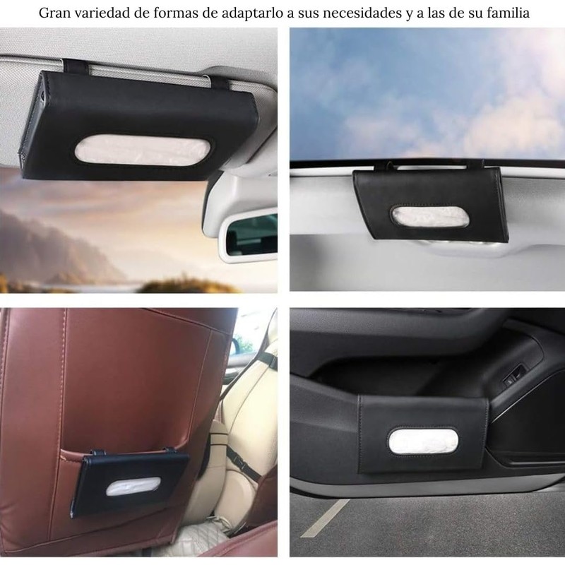 Timotech Soporte de Pañuelos para Auto de Cuero, Caja Parasol,