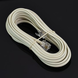 Conext Link RJ11 6P4C Modular Telephone Extension Cable Phone Cord Line Wire (25 Feet, Beige) （33211）