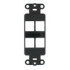 Leviton 41644-E QuickPort Decora Insert, 4-Port, Black