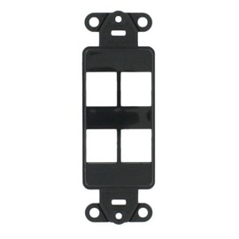 Leviton 41644-E QuickPort Decora Insert, 4-Port, Black