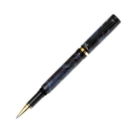 Lanier Pens Classic Rollerball Pen - Black Enamel Plating - Blue Box Elder