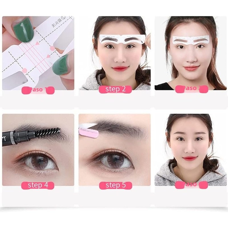 84/60 Pairs Lazy Quick Eyebrow Stickers 12 Styles Eyebrow Card