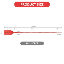 Flintronic 120PCS Anti-Tamper Security Tags, Plastic Security Seals with Numbered, Self Locking Security TAG Ties Tamper Seals, for Secure Fire Extinguishers, Luggage, Clothes, Shelf Tags (Red)
