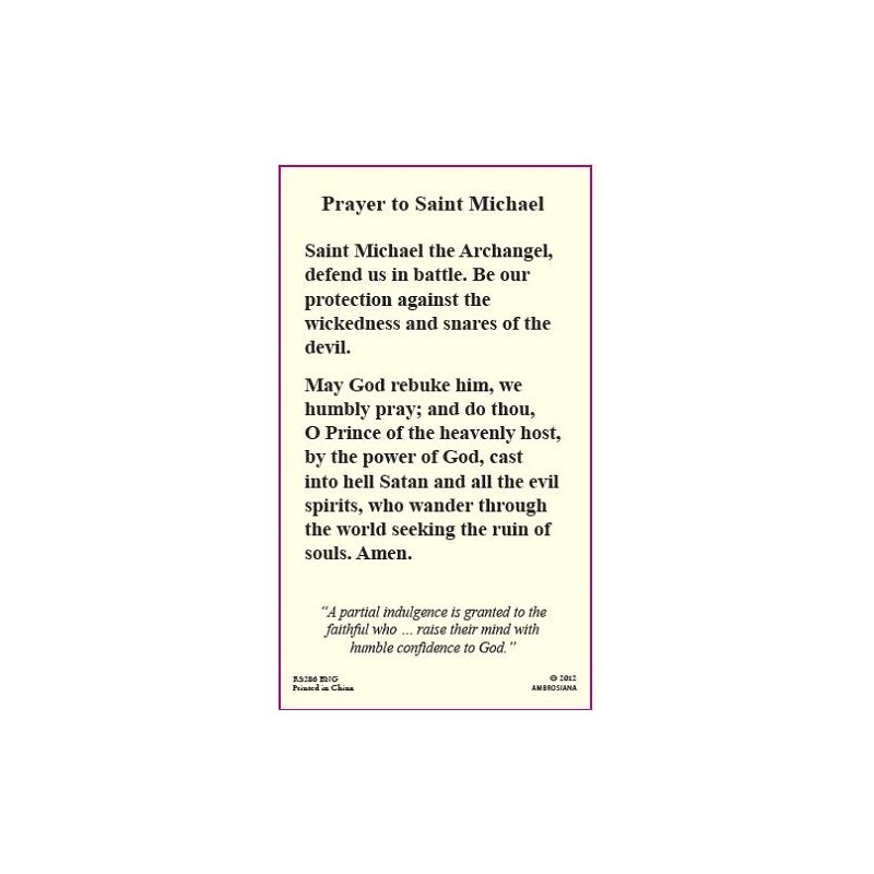 Saint Michael the Archangel Holy Card (10 pack)
