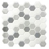RoomMates TIL4278FLT StickTiles White and Gray Hexagons Peel and Stick