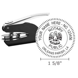 Black Pocket Seal Embosser; Notary Modern Journal Bundle | Louisiana