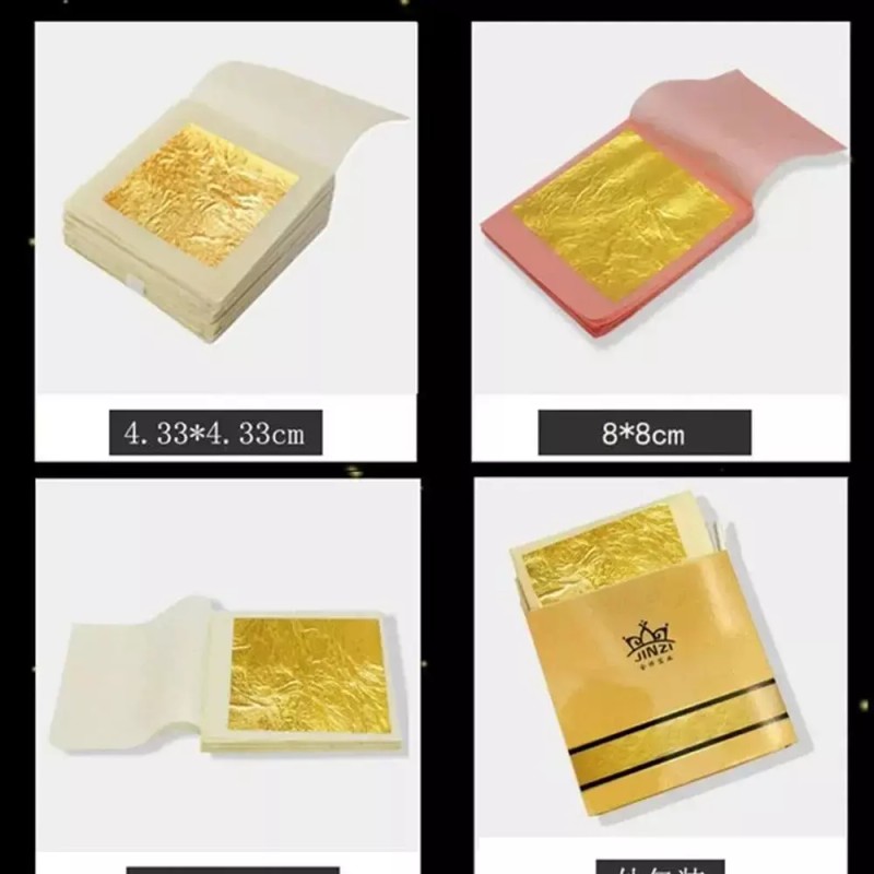 24K 금박지 100장 불상 시트 장식 수공예품 금박종이 금종이 [E.