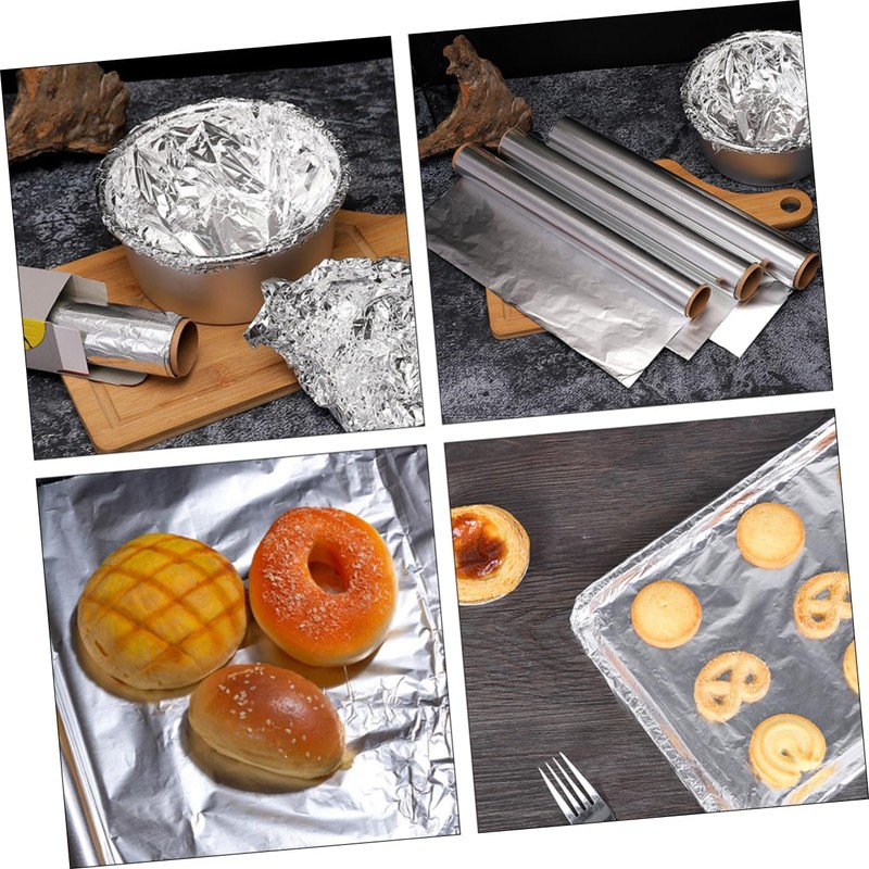 NOLITOY 4 Rolls High Temperature Aluminum Foil for Catering Restaurants