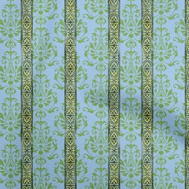 oneOone Velvet Light Blue Fabric Floral Sewing Fabric by The Yard Printed DIY Clothing Sewing Supplies 58 Inch Wide