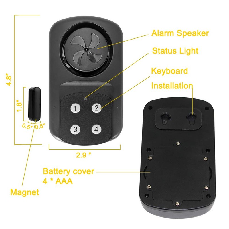 Outdoor Door Gate Alarm with Remote Control, Wireless Weatherproof Entry