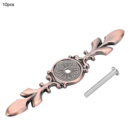 10pcs Zinc Alloy Cabinet Handle Back Plate Retro Style Single Hole Door Handle Backplates(#2)