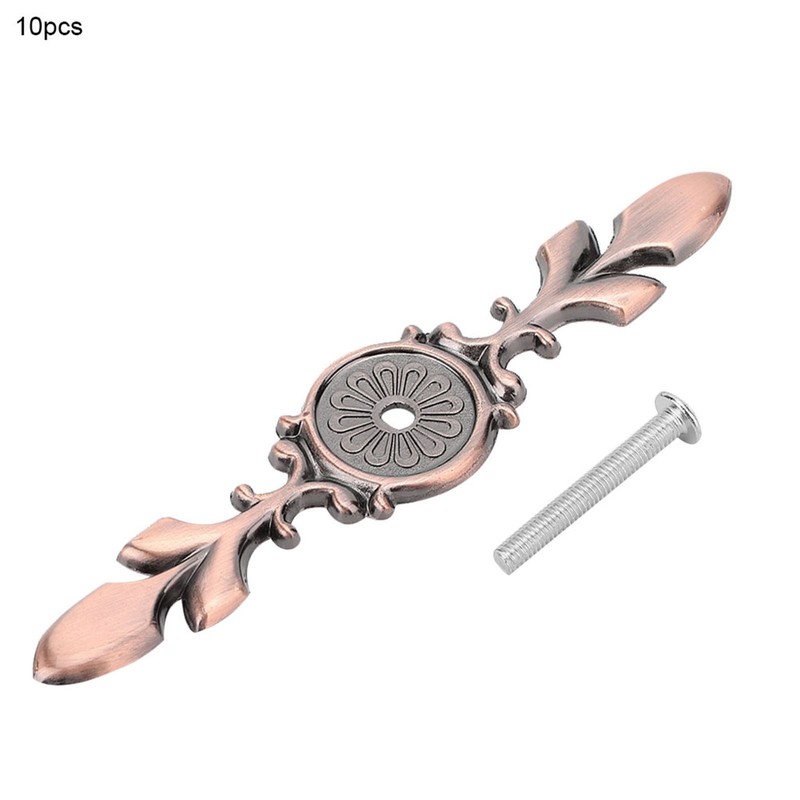 10pcs Zinc Alloy Cabinet Handle Back Plate Retro Style Single