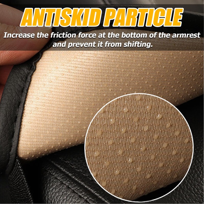 KHGUZ Car Armrest Seat Box Cover, Comfortable Leather Automotive Center