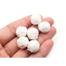 CRAFTMEMORE Chinese Closure Knots Sewing Buttons for Sweater Costumes Fabric Ball Buttons (13mm, 12pcs, White)