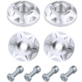 Amavoler License Plate Bolts, 4 pcs Universal M6 CNC Carved Aluminum Alloy License Plate Screw Kit for Motorcycle Chopper Windshield Trim Car Tag Frame,Unique Addition to Your Bike. (Silver)