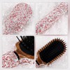 Framendino, 1 Pack Pink Bling Hair Brush RhinestoneCompact Comb Detangle