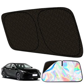 Chislimal Windshield Sun Shade Custom Fit for Toyota Camry(2018-2025),Front Windshield Shade Heavy Duty Fabric with Strong Metal Frame,Iridescent Color UV Protection and Heat Reflector.