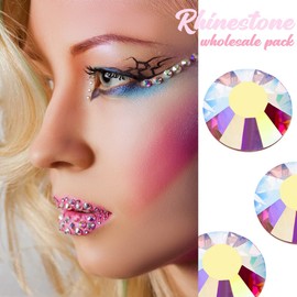 1440pcs SS20 4.7mm Crystal AB Nail Rhinestones Flatback bulk Nail Art Round K9 Glass Gems Beads Stones Diamonds Glitter Nail Charms Jewels for Nails Decoration Crafts Eyes Face Makeup Clothes Shoe