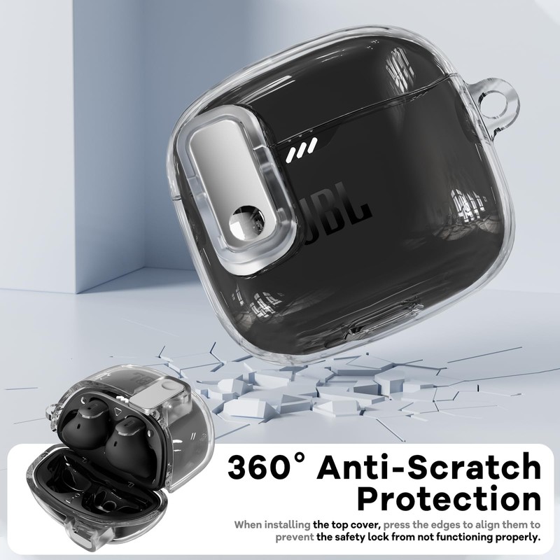 Polislime with Lock Case Compatible with JBL Tune Flex Earbuds,with