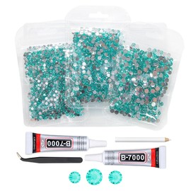 qiipii Aquamarine Resin Rhinestones w B7000 Jewelry Glue for Bedazzling Crafting Lake Blue Flatback Resin Stones 3mm 4mm 5mm Water Blue Diamonds Crystals Gems Charms for Nails Face Body Tumbler Crafts