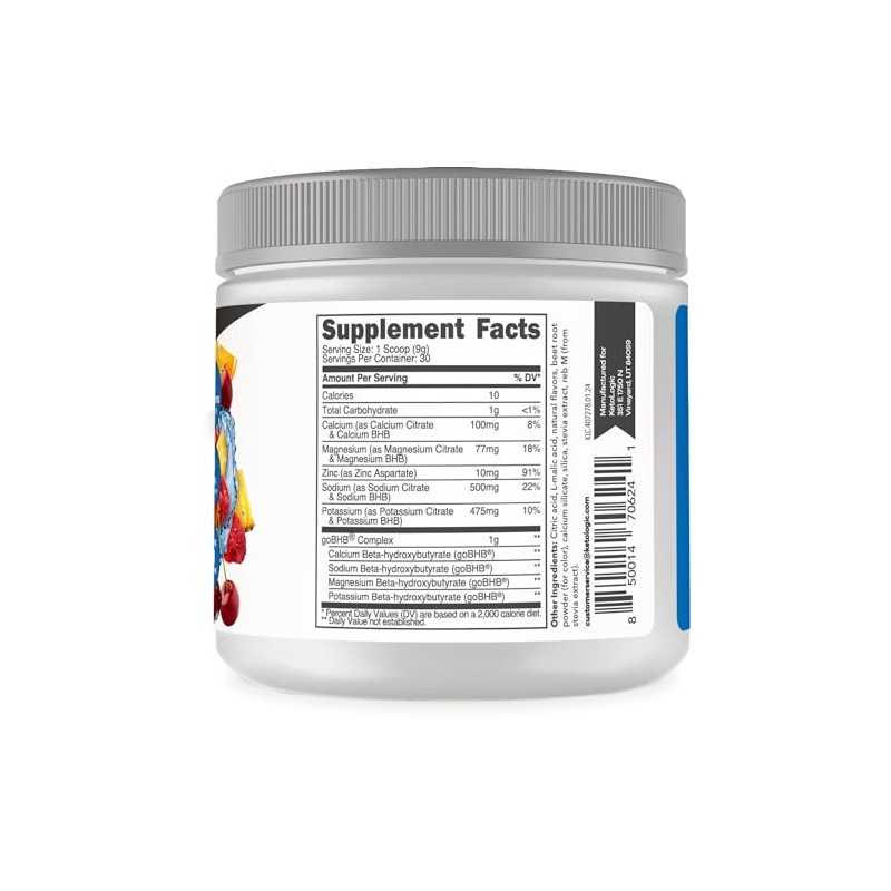 Ketologic- Keto Electrolito en Polvo (Tropical Punch) 30 Porciones Mezcla
